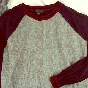 J crew houndstooth navy maroon grey sweater